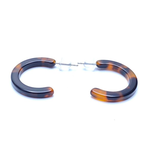 Vintage 1930s-40s Rootbeer Bakelite Shield Brooch — Tested & EUC + Hoop Earrings - Picture 3 of 10